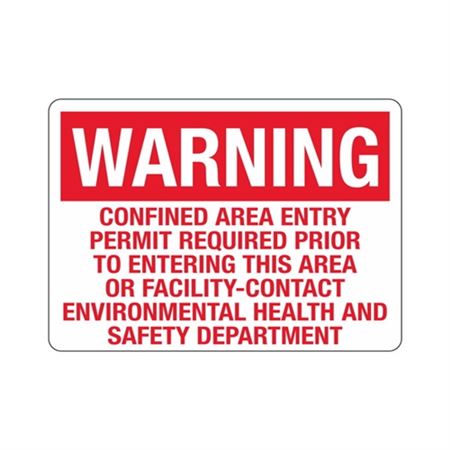 Warning Confined Area Entry Permit Reqd. Prior To Entering Sign